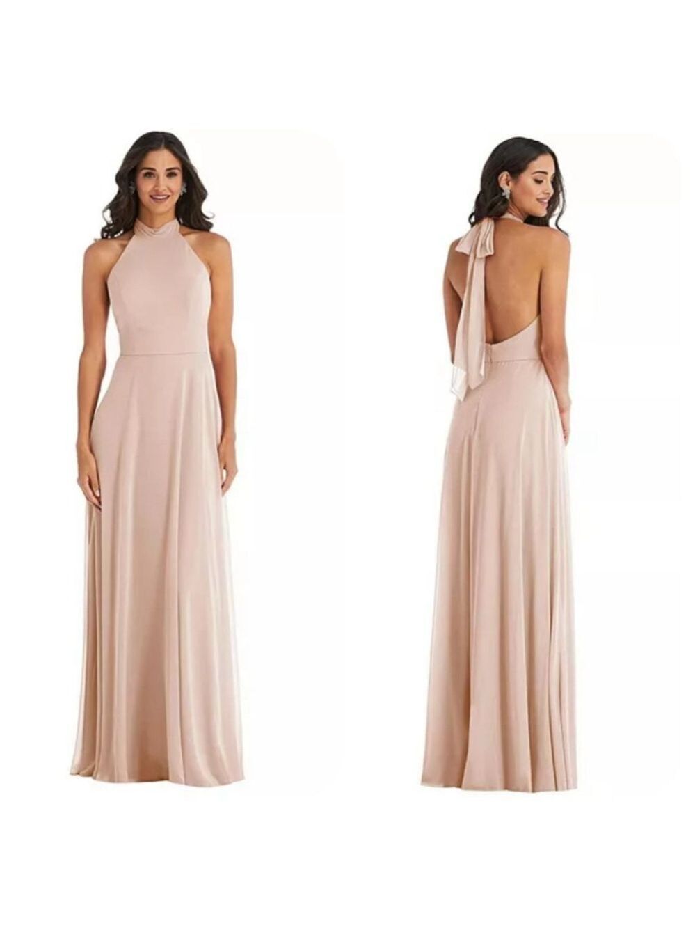 After Six High Neck Halter Backless Maxi Dress Sz 8
